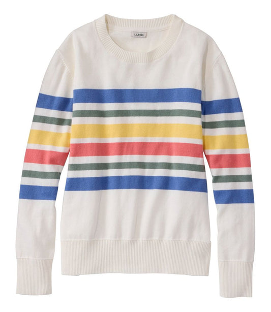 Women's Cotton/Cashmere Sweater, Crewneck Stripe / L.L.Bean