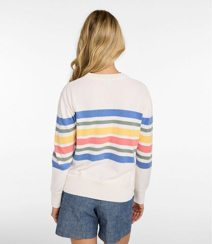Women's Cotton/Cashmere Sweater, Crewneck Stripe / L.L.Bean