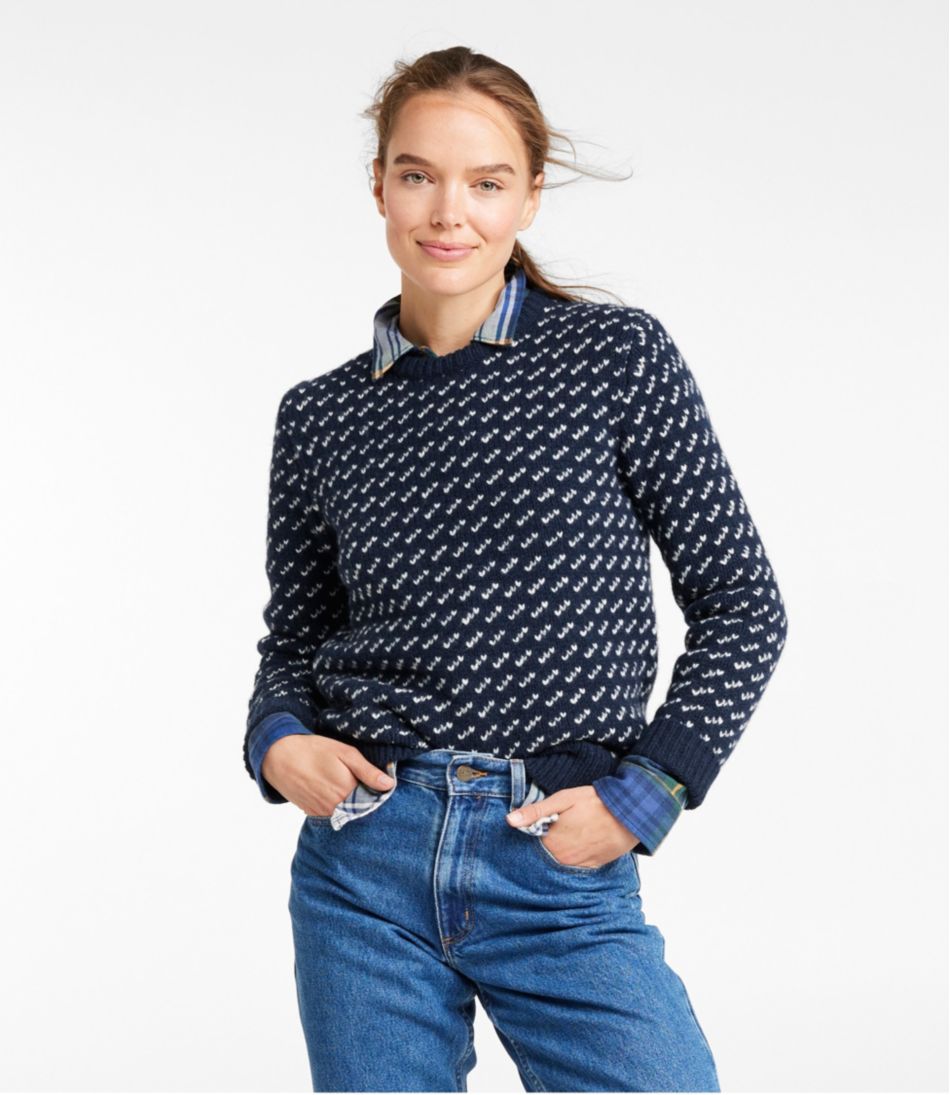 Women's Bean's Classic Ragg Wool Sweater, Crewneck Bird's-Eye / L.L.Bean