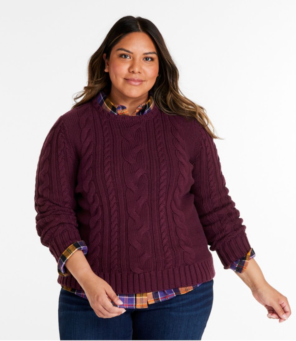 Women's Double L® Cable Sweater, Crewneck / L.L.Bean