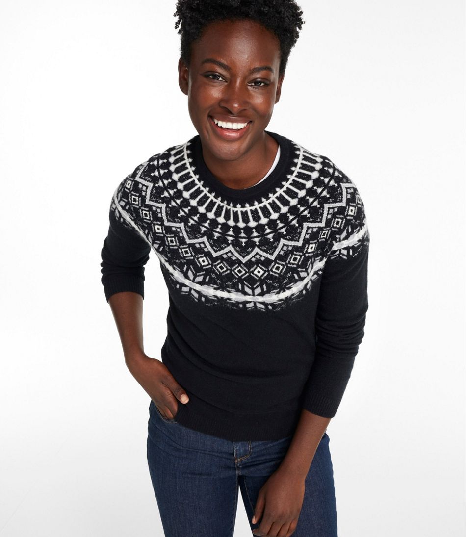 Women's Classic Cashmere Sweater, Crewneck Fair Isle / L.L.Bean