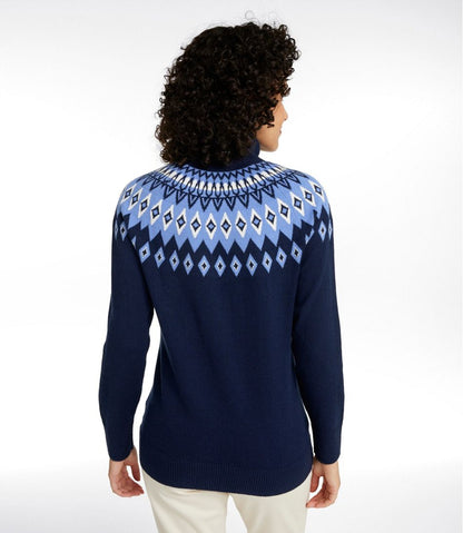 Women's Cotton/Cashmere Sweater, Turtleneck Fair Isle / L.L.Bean