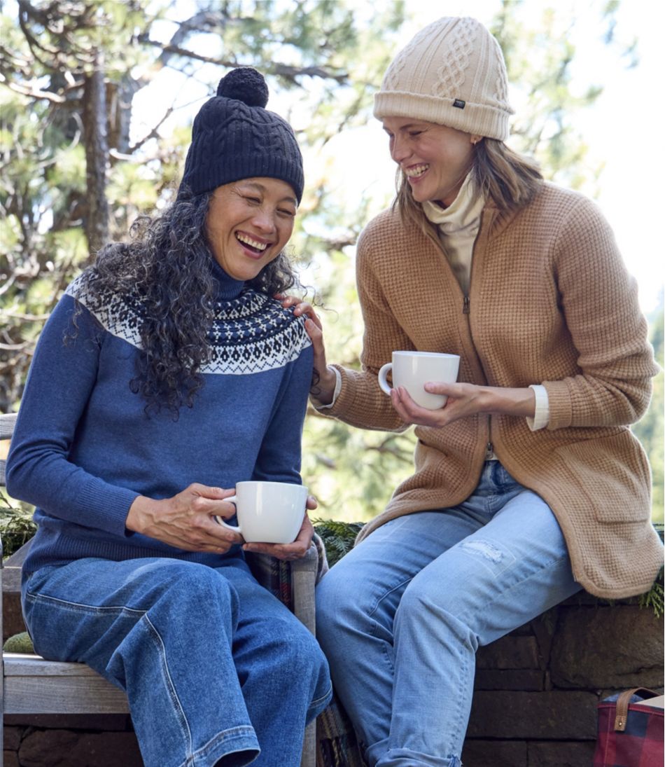 Women's Cotton/Cashmere Sweater, Turtleneck Fair Isle / L.L.Bean