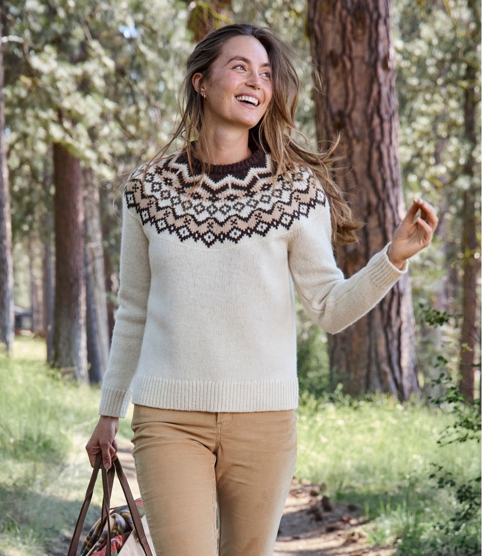 Women's Bean's Classic Ragg Wool Sweater, Crewneck Fair Isle / L.L.Bean