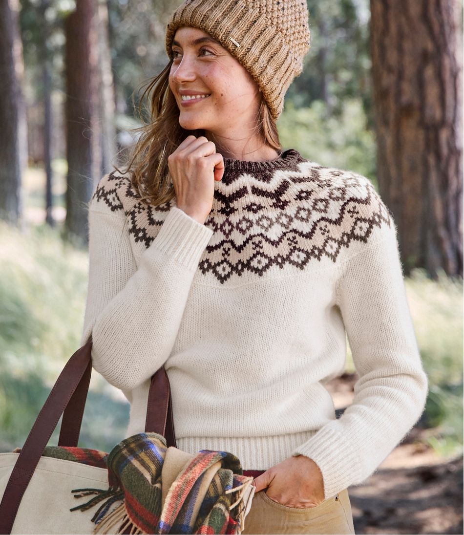 Women's Bean's Classic Ragg Wool Sweater, Crewneck Fair Isle / L.L.Bean