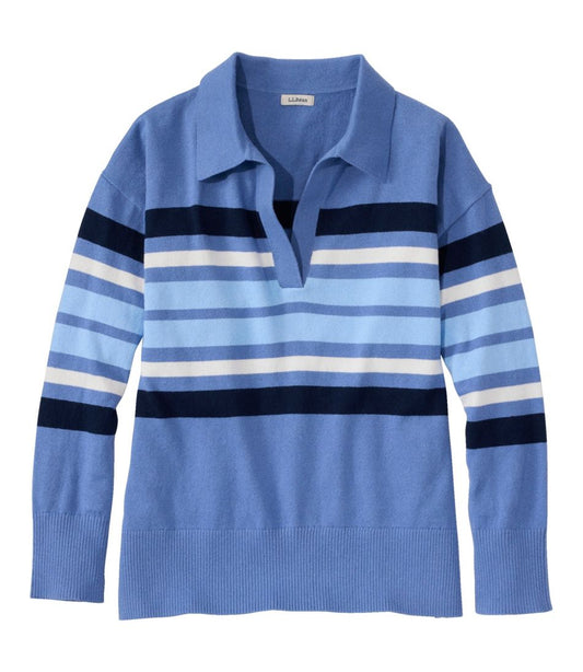 Women's Cotton/Cashmere Sweater, Polo Stripe / L.L.Bean