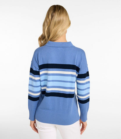 Women's Cotton/Cashmere Sweater, Polo Stripe / L.L.Bean