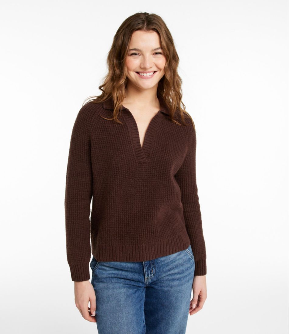 Women's SuperSoft Waffle Sweater, Polo / L.L.Bean