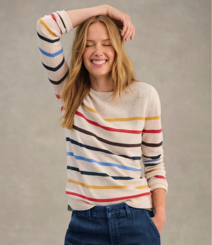 Women's Classic Cashmere Sweater, Crewneck Stripe / L.L.Bean