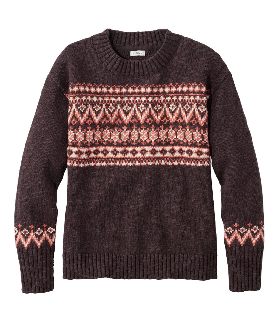 Women's Cotton Ragg Sweater, Crewneck Fair Isle / L.L.Bean