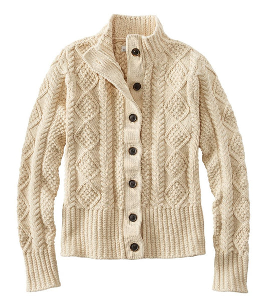 Women's Signature Cotton Fisherman Sweater, Short Cardigan / L.L.Bean