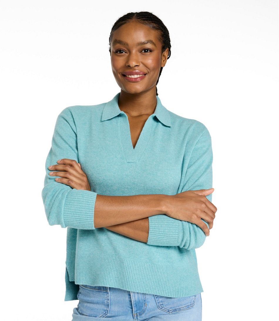 Women's Classic Cashmere Sweater, Relaxed Polo / L.L.Bean