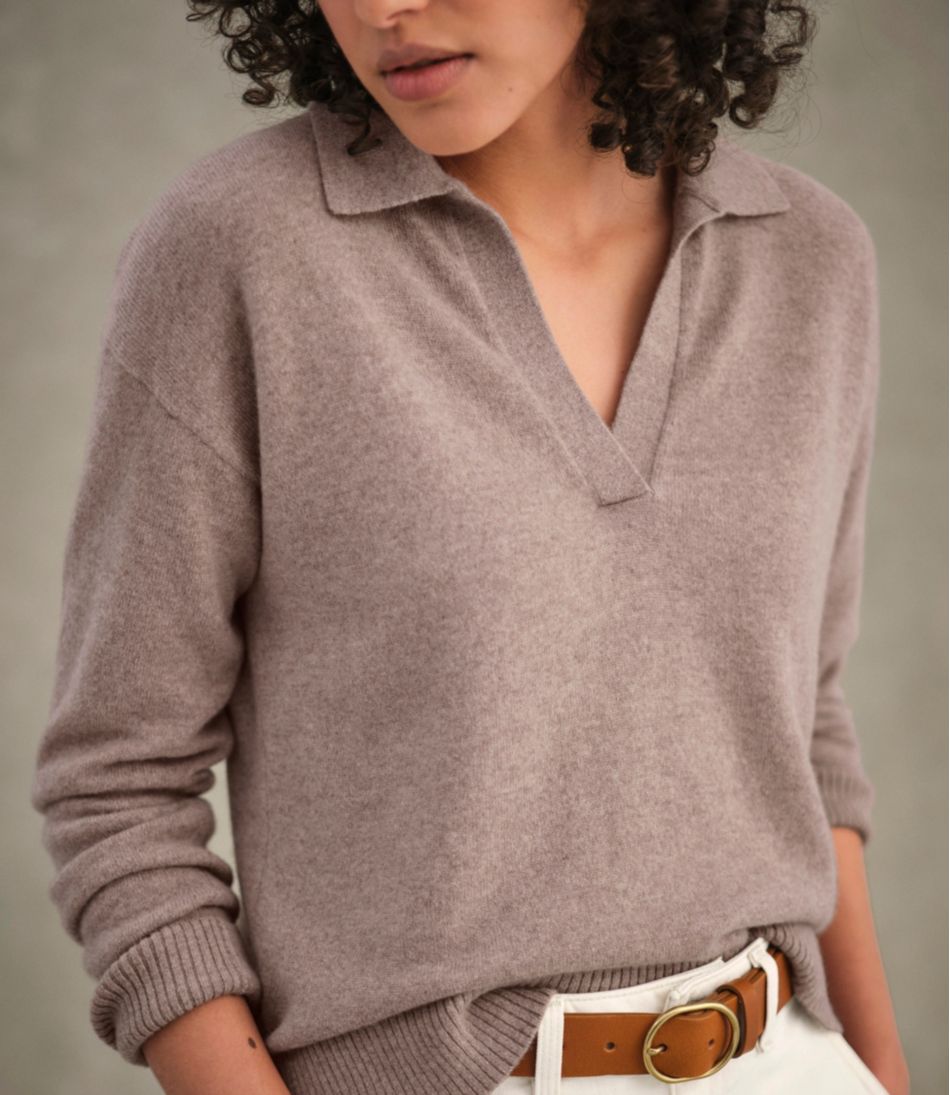 Women's Classic Cashmere Sweater, Relaxed Polo / L.L.Bean