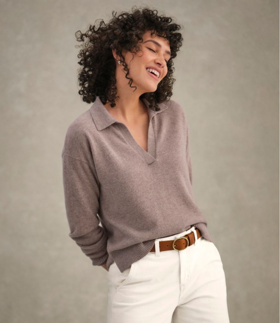 Women's Classic Cashmere Sweater, Relaxed Polo / L.L.Bean
