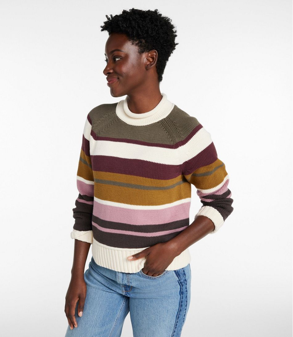 Women's Signature Original Cotton Sweater, Rollneck Stripe / L.L.Bean