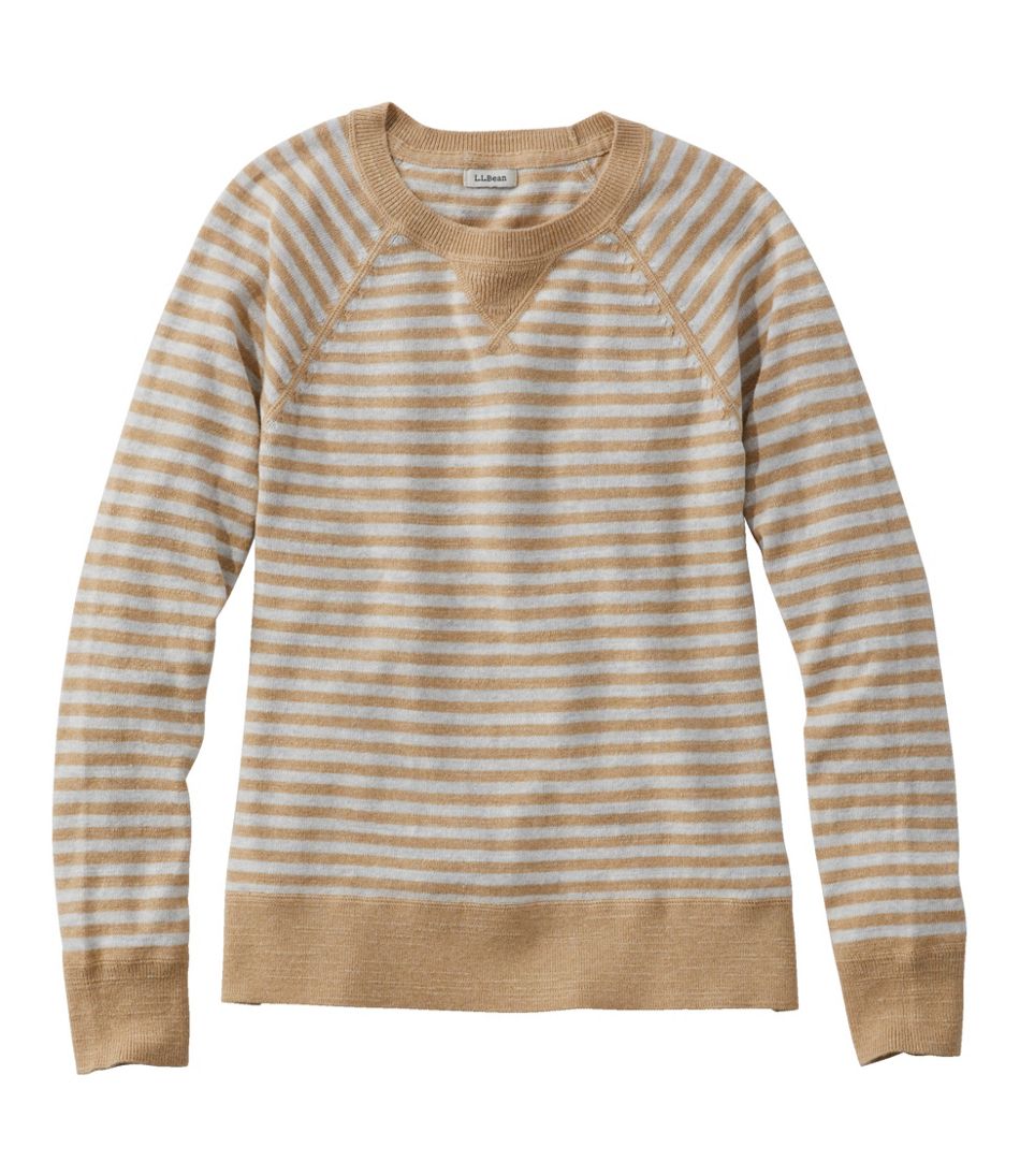 Women's Organic Cotton Slub Sweater, Crewneck Stripe / L.L.Bean