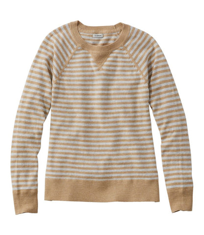 Women's Organic Cotton Slub Sweater, Crewneck Stripe / L.L.Bean