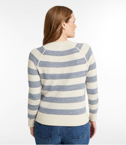 Women's Organic Cotton Slub Sweater, Crewneck Stripe / L.L.Bean