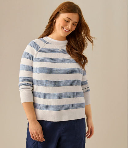 Women's Organic Cotton Slub Sweater, Crewneck Stripe / L.L.Bean