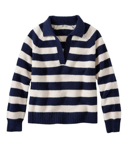 Women's SuperSoft Waffle Sweater, Polo Stripe / L.L.Bean