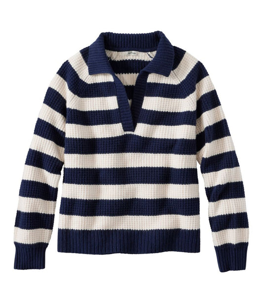 Women's SuperSoft Waffle Sweater, Polo Stripe / L.L.Bean