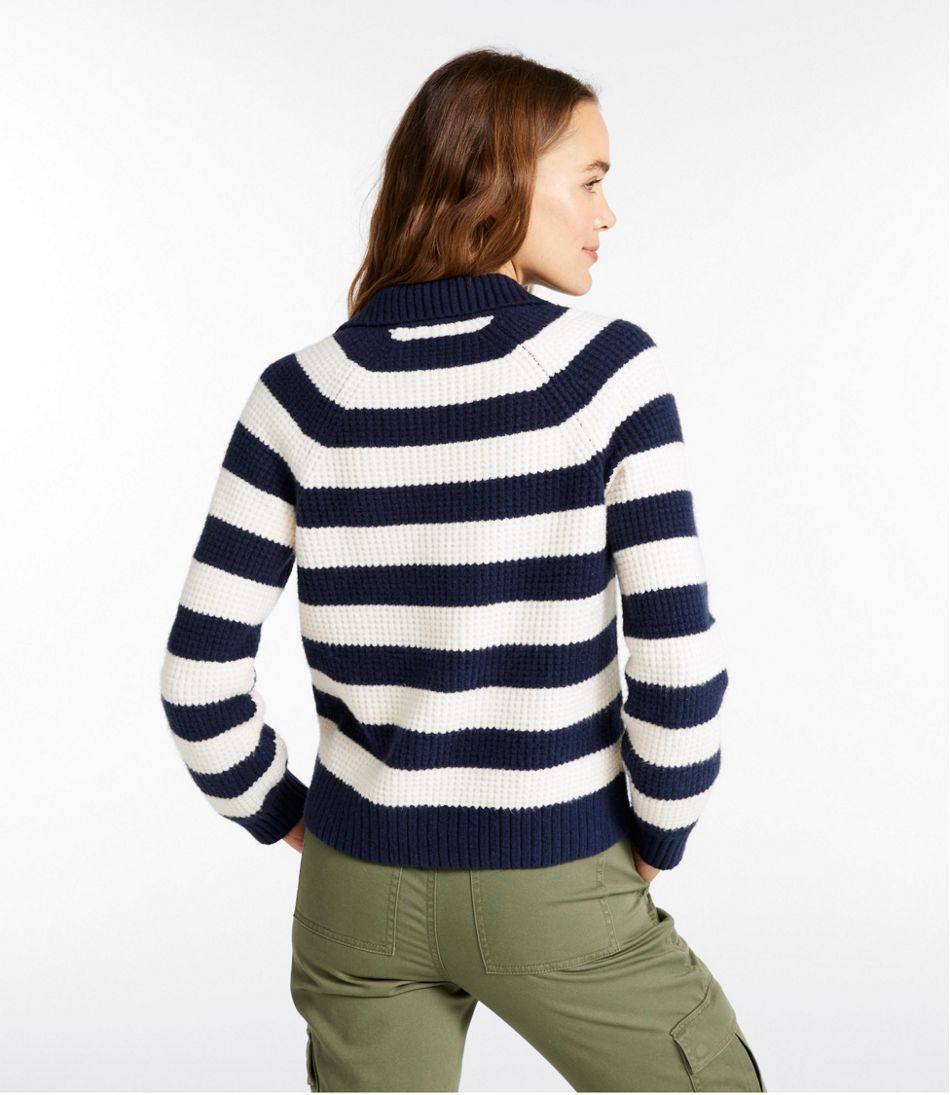 Women's SuperSoft Waffle Sweater, Polo Stripe / L.L.Bean