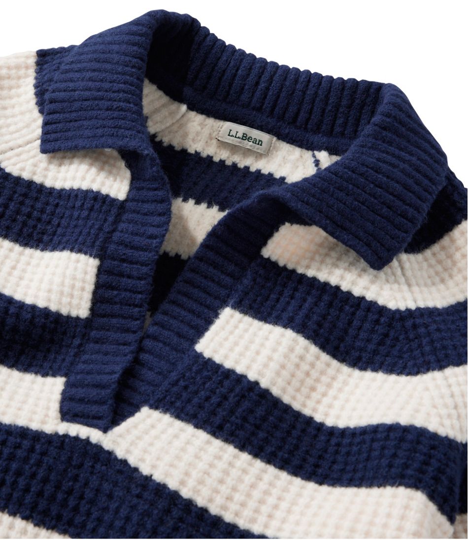 Women's SuperSoft Waffle Sweater, Polo Stripe / L.L.Bean