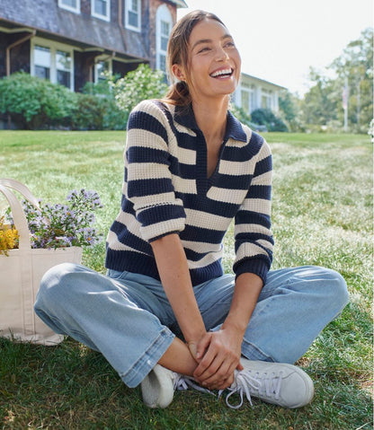 Women's SuperSoft Waffle Sweater, Polo Stripe / L.L.Bean