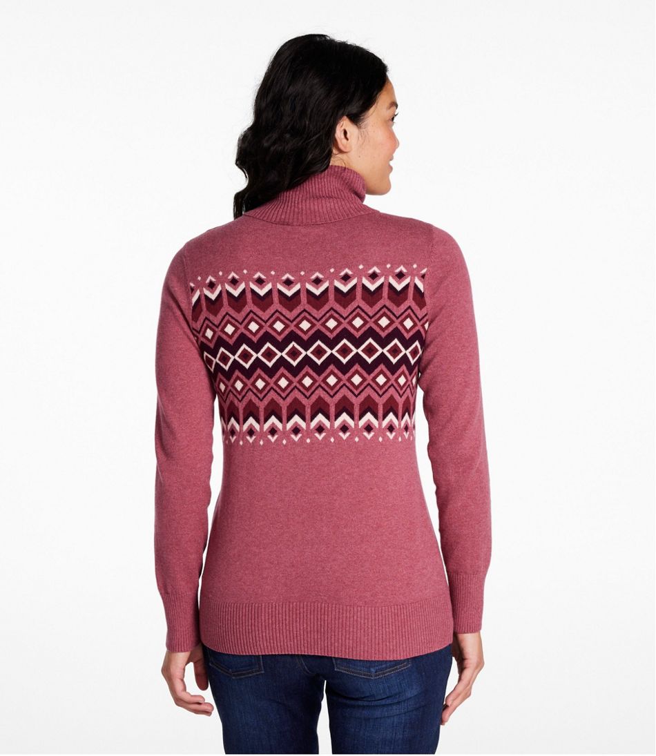 Women's Cotton/Cashmere Sweater, Turtleneck Intarsia / L.L.Bean