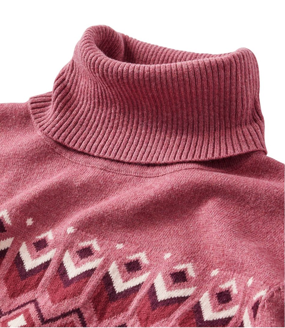 Women's Cotton/Cashmere Sweater, Turtleneck Intarsia / L.L.Bean