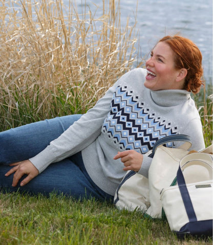 Women's Cotton/Cashmere Sweater, Turtleneck Intarsia / L.L.Bean