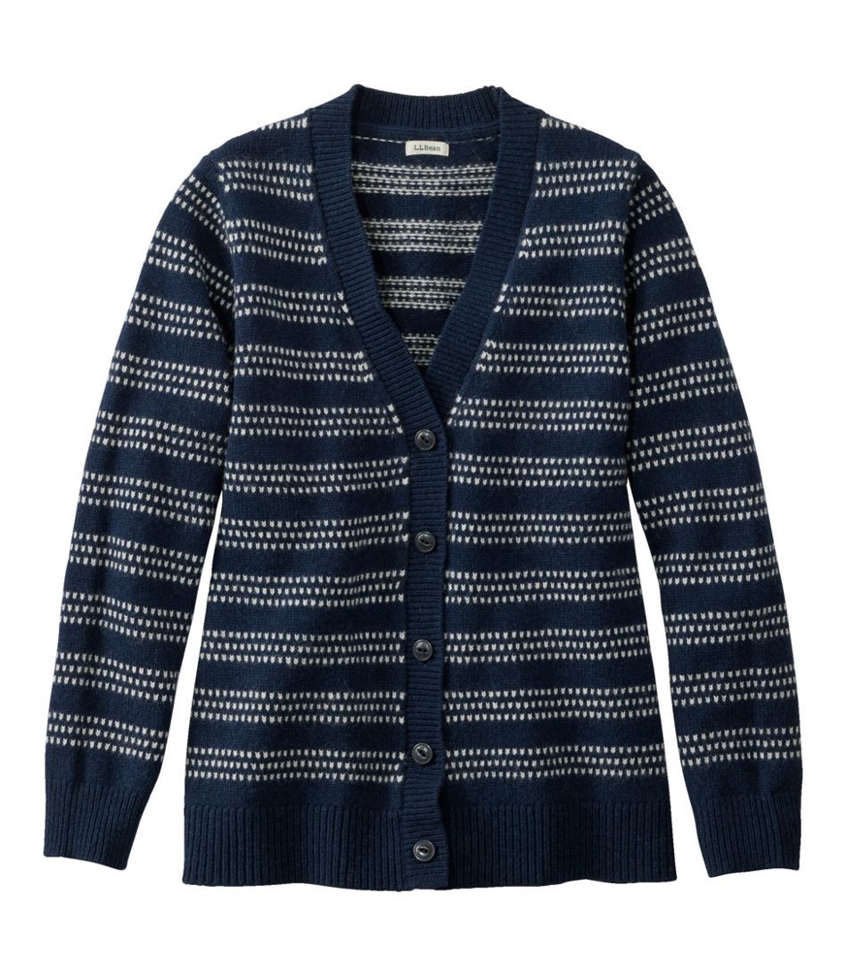 Women's Bean's Classic Ragg Wool Sweater, Button-Front Cardigan Novelty / L.L.Bean