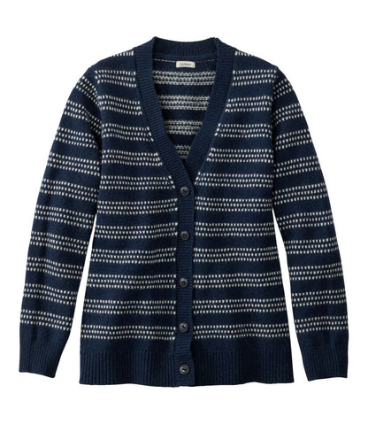 Women's Bean's Classic Ragg Wool Sweater, Button-Front Cardigan Novelty / L.L.Bean
