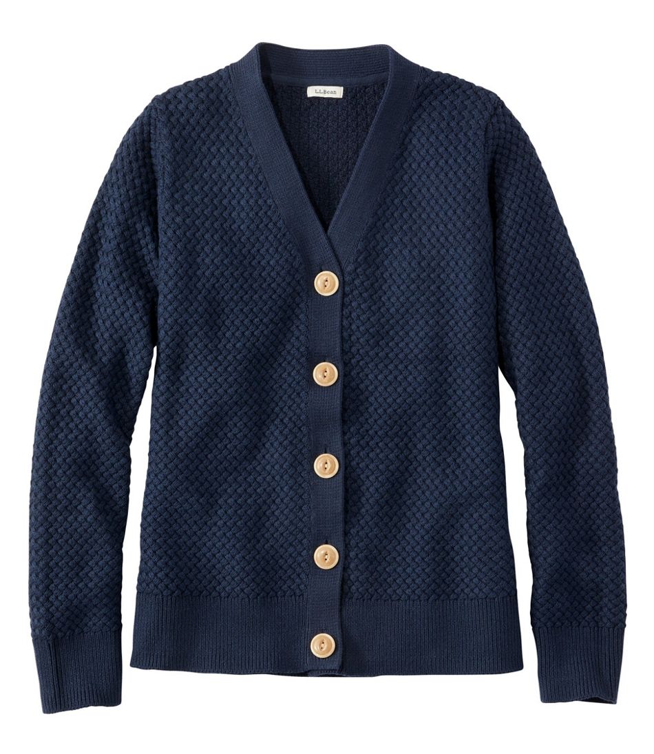 Women's Basketweave Sweater, Button-Front Cardigan / L.L.Bean