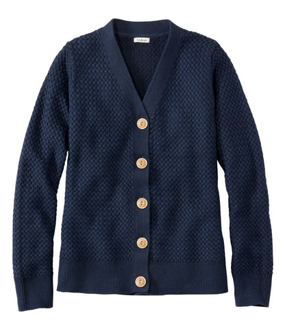 Women's Basketweave Sweater, Button-Front Cardigan / L.L.Bean