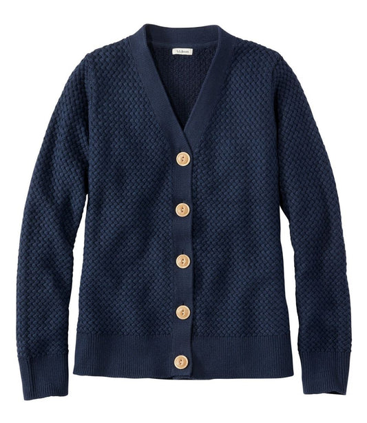 Women's Basketweave Sweater, Button-Front Cardigan / L.L.Bean