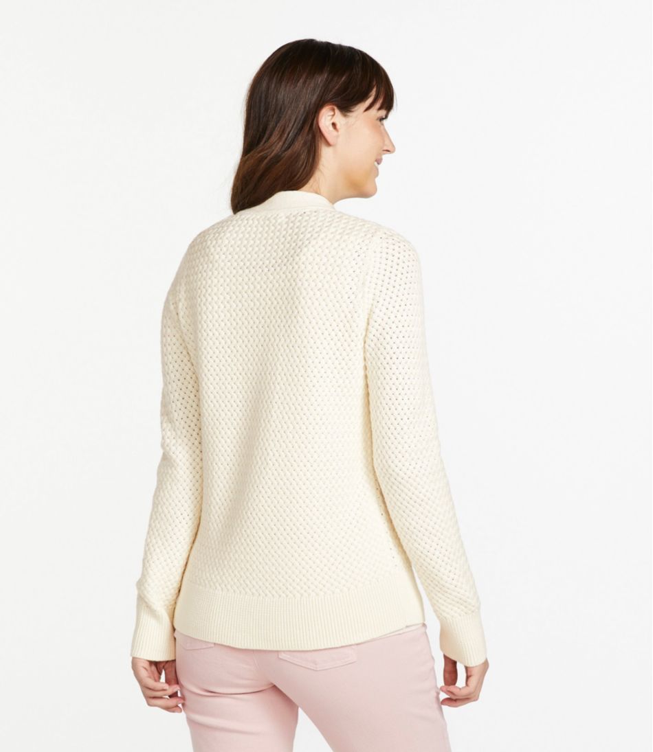 Women's Basketweave Sweater, Button-Front Cardigan / L.L.Bean