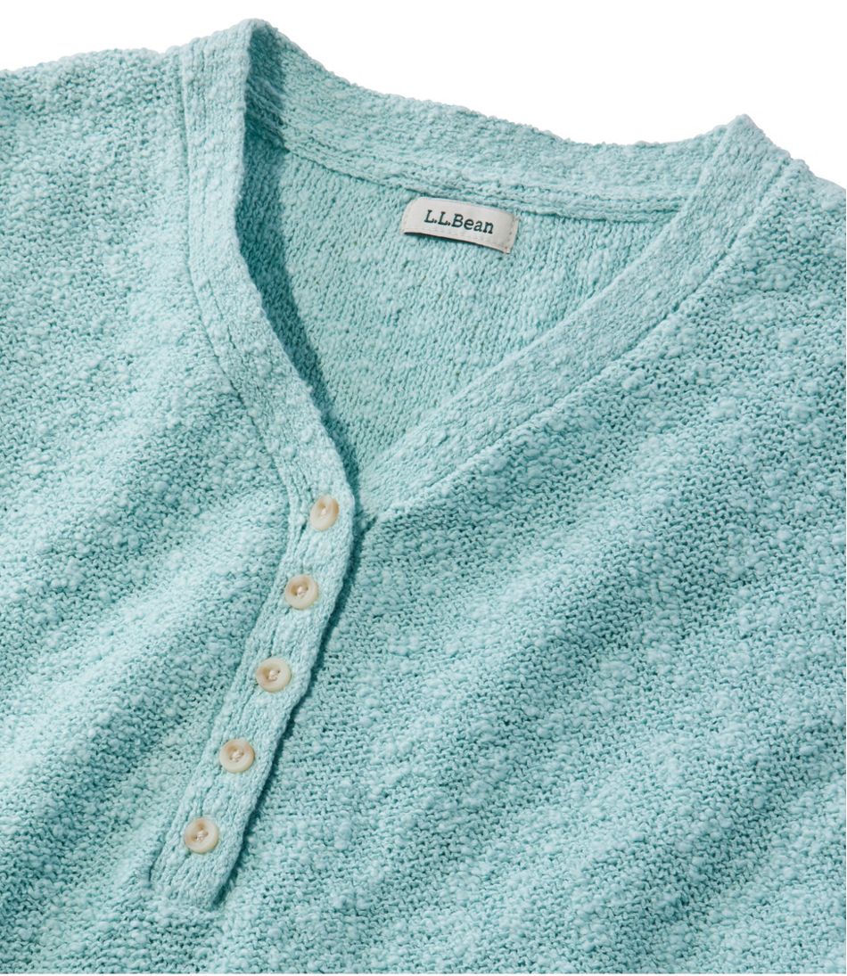 Women's Midweight Cotton Slub Sweater, Henley Short-Sleeve / L.L.Bean