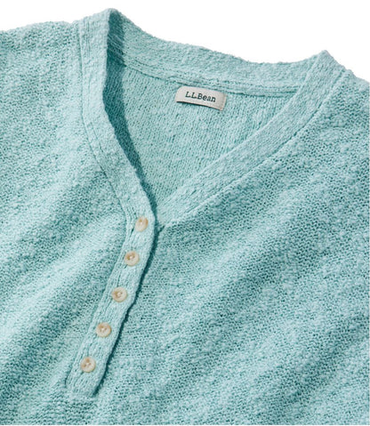 Women's Midweight Cotton Slub Sweater, Henley Short-Sleeve / L.L.Bean