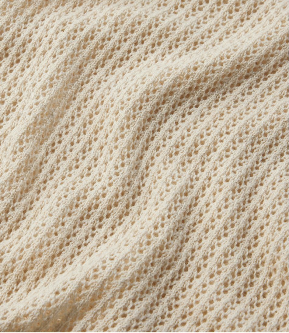 Women's Organic Cotton Slub Pointelle Sweater, Polo / L.L.Bean