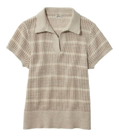 Women's Organic Cotton Slub Pointelle Sweater, Polo / L.L.Bean
