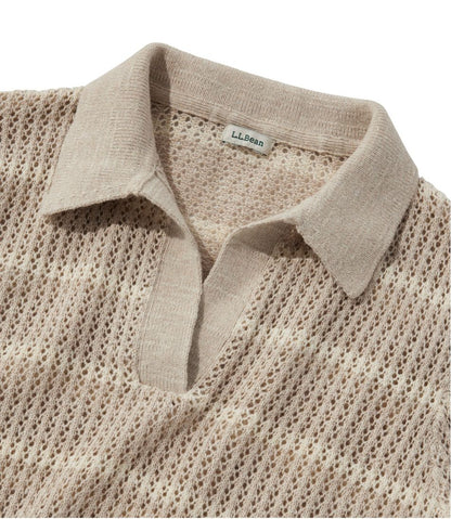 Women's Organic Cotton Slub Pointelle Sweater, Polo / L.L.Bean