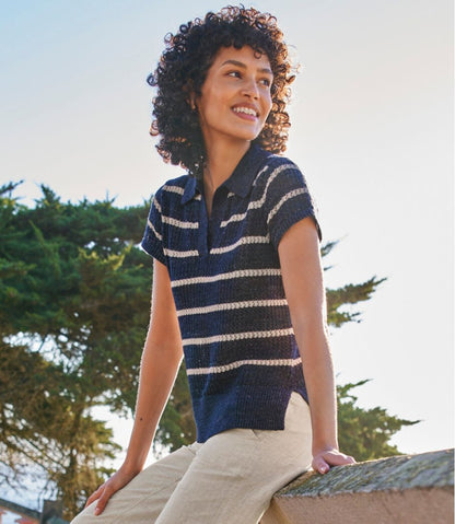 Women's Organic Cotton Slub Pointelle Sweater, Polo / L.L.Bean
