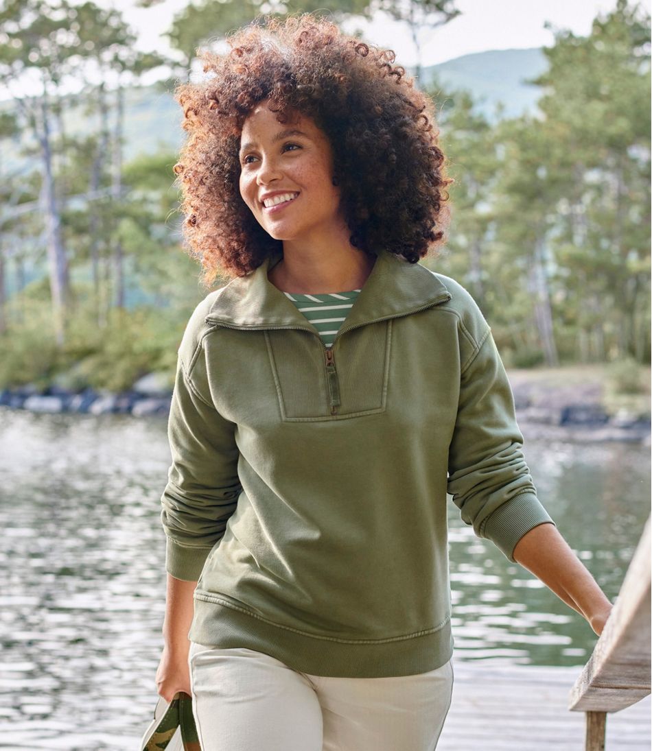 Women's Sunwashed Sweats, Quarter-Zip / L.L.Bean