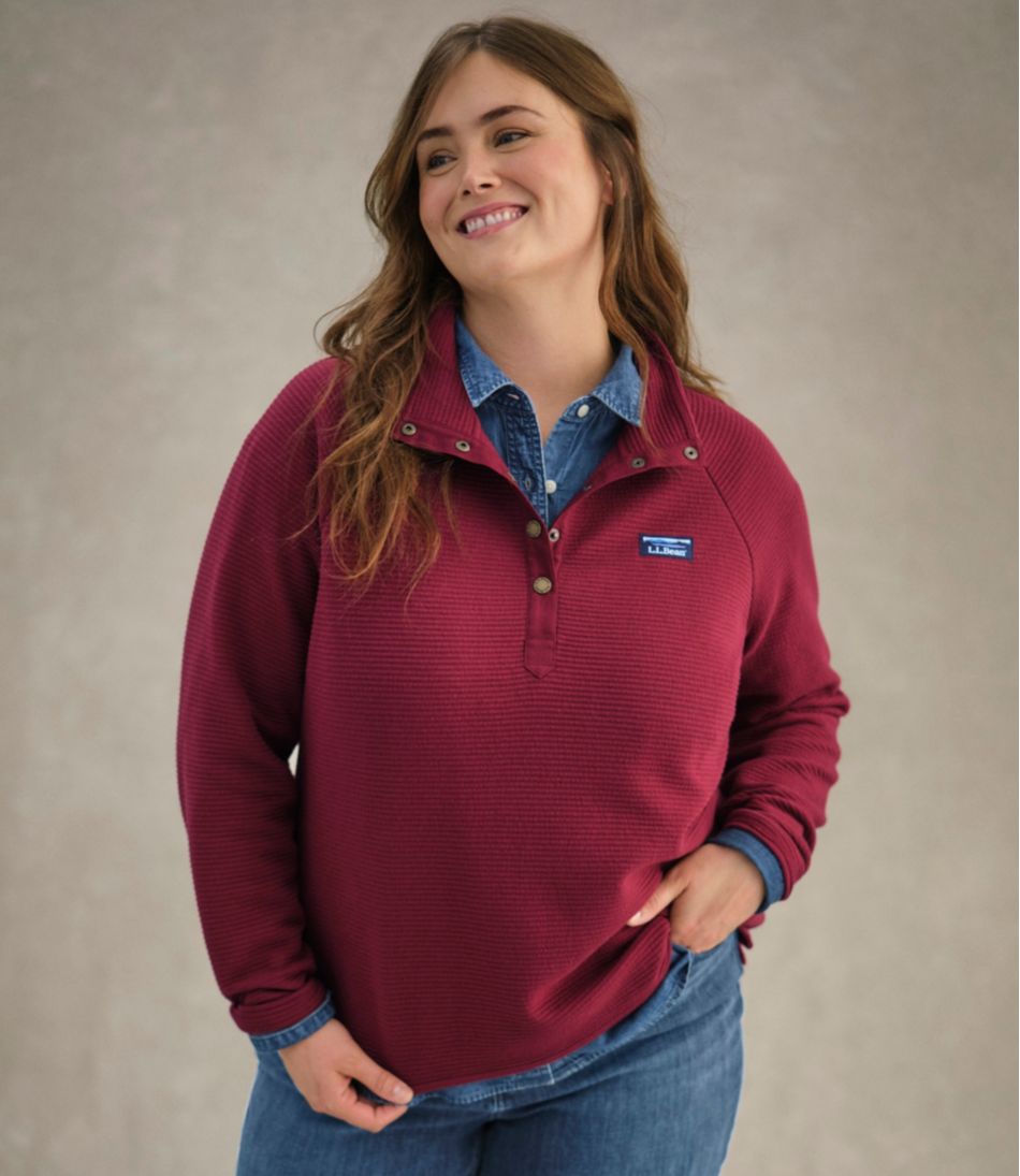 Women's Lakewashed Double-Knit Quarter-Snap / L.L.Bean