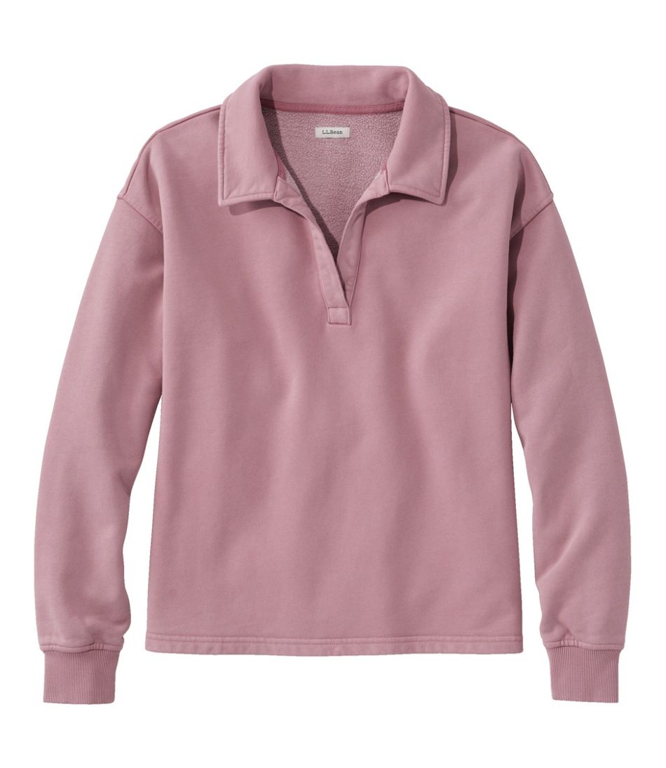 Women's Sunwashed Sweats, Splitneck Polo / L.L.Bean