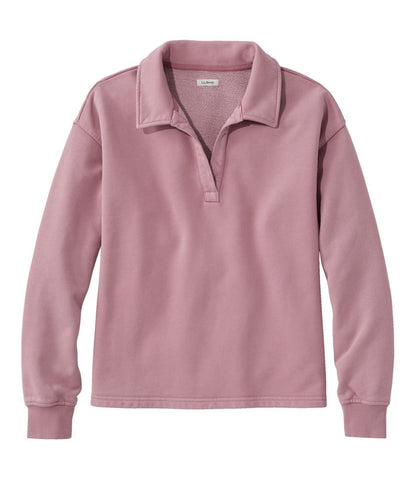 Women's Sunwashed Sweats, Splitneck Polo / L.L.Bean