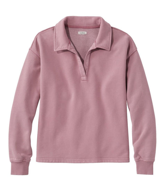 Women's Sunwashed Sweats, Splitneck Polo / L.L.Bean