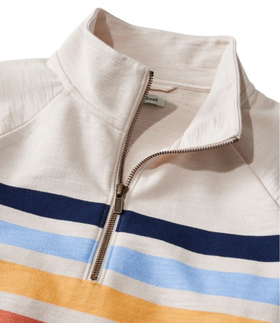 Women's Peaks Island Quarter-Zip Pullover, Stripe / L.L.Bean