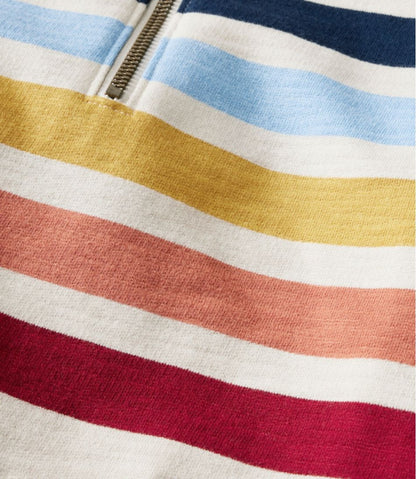 Women's Peaks Island Quarter-Zip Pullover, Stripe / L.L.Bean
